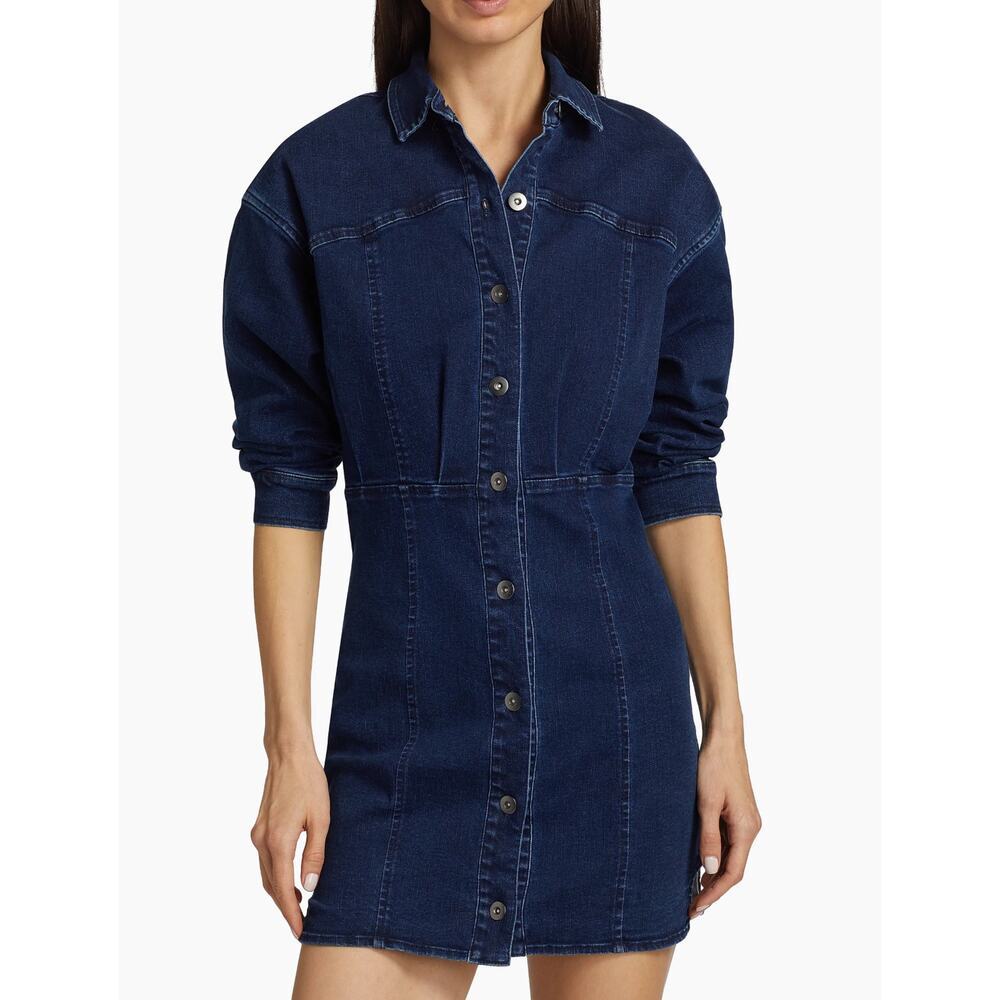 Free People Amber Stretch-Denim Minidress